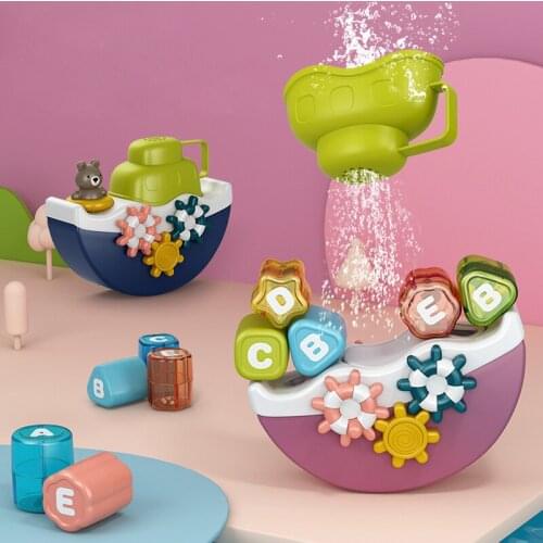 Bath Toys Pipeline Water Spray Shower Game Bear Pirate Ship Bath Baby Toy for Children Swimming Bathroom Bathing Shower Kids Toy