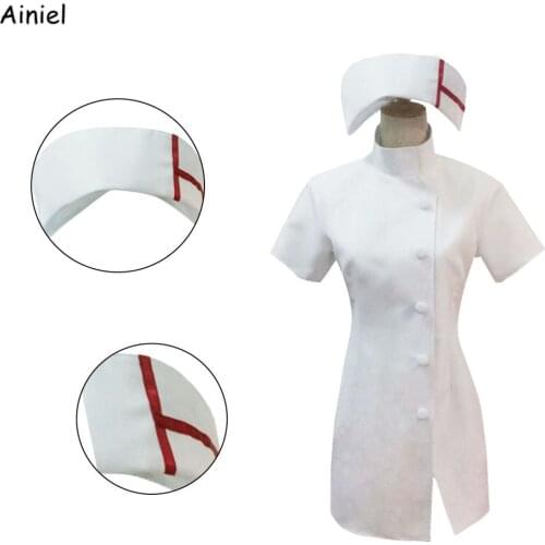 Anime Cos Dangan Ronpa Danganronpa Mikan Tsumiki Nurse Cosplay Costumes Wig Suits Dress Woman Dresses Halloween Clothes Girls