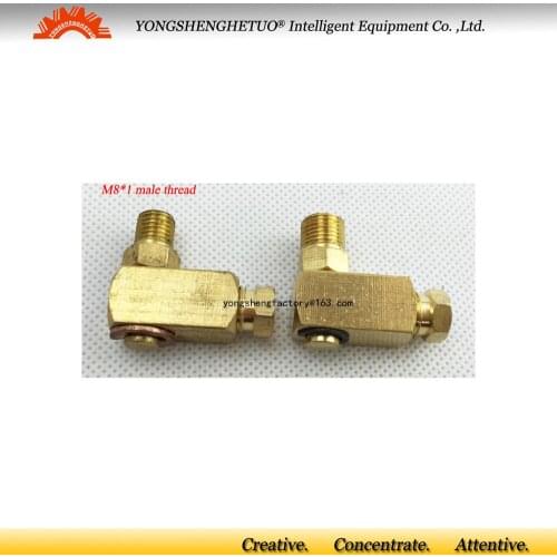Brass Rotatable right angle Connector elbow adaptor coupling lubrication fitting M8*1 thread PLH-608 for 6MM outer dia tube