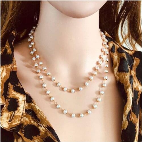 Fashion personality geometric white color Pendant Necklace simple and versatile temperament alloy Pendant Necklace female