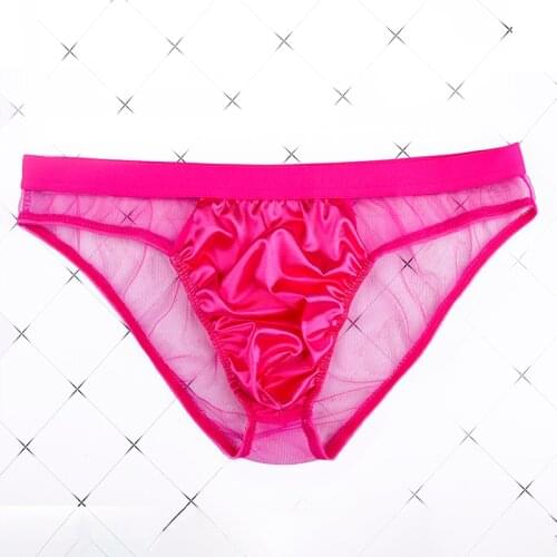 Mens Swimwear Briefs Sexy Transparent Mesh Bikini Thong Panties Shorts Low Waist Male Pouch Underwear Beach Sunbathing