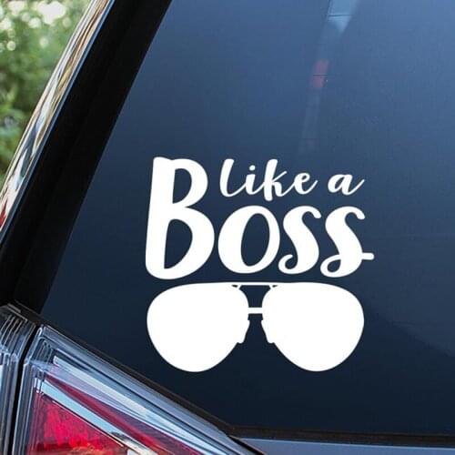 Black/Sliver Like a Boss Sticker Fashionable Rear Windshield Car Styling Decor Glass Creativity Decal S455