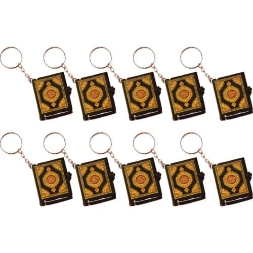 Retro Style Small Arabic Islamic Keychain Allah Real Paper Can Read Pendant Keyring Religious Favor