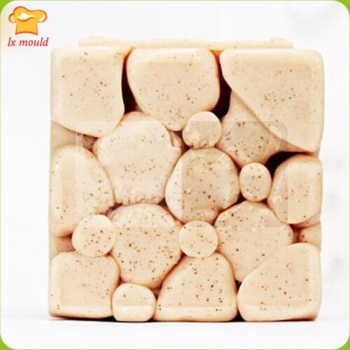 LXYY New Superimposed Flat Stone Mould Creative Stone Chocolate Molds Fondant Cake Baking Tools High Quality Platinum Silicone M