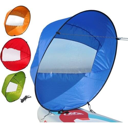 2021 New Outdoor Sports Boating Accessories Kayak Boat Wind Sails Folding Paddle Board Canoe Downwind Sail with Clear Window