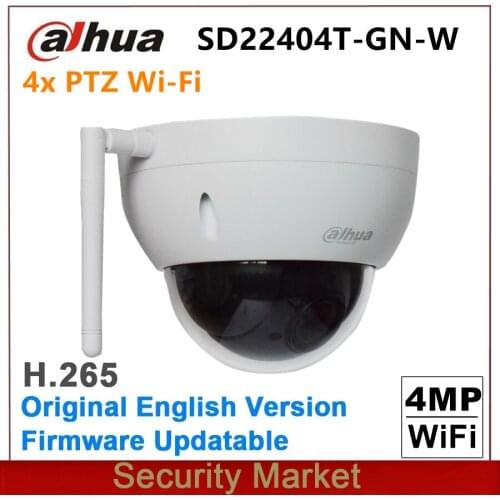 Original Dahua English SD22404T-GN-W with logo WiFI IP 4MP Network Mini PTZ Dome 4x optical wireless Camera SD22204T-GN-W