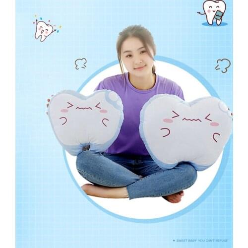 Funny Plush Princess Tooth Pillow Cute Soft Teeth Throw Pillow Office Cushion Home Decoration for Kids Childrens Girls Boys