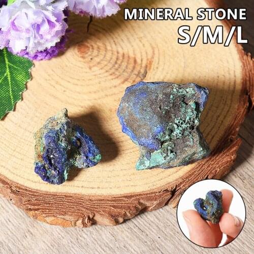 Natural Azurite Malachite Geode Crystal Mineral Specimen Reiki Healing Raw Stone Blue Copper Ore For Home Decor