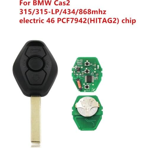 Remote key 3 button with 315/315-LPmhz/433MHZ/868mhz with electric 46 PCF7942(HITAG2) chip for BMW 5 Series CAS2 systerm