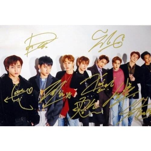 Hand signed EXO autographed group photo LOVE SHOT 5*7 122018B
