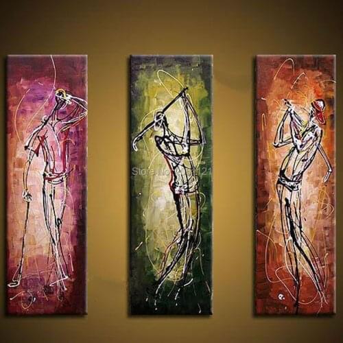 HAND Painted canvas wall painting Business Elite gentalmen modern abstract oil painting for office decoration picture of golf
