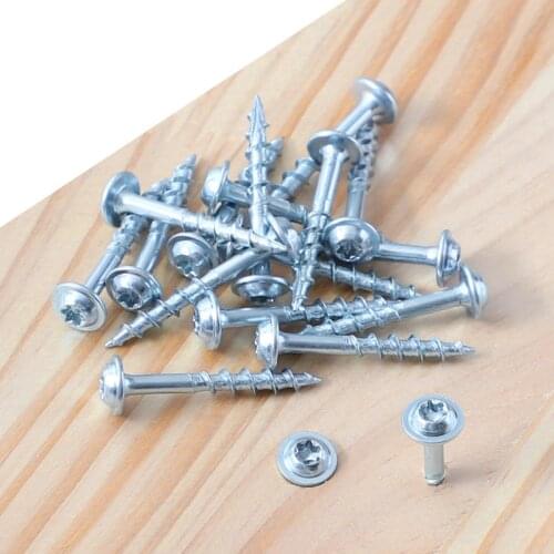 100pcs T20 Torx Self-Tapping Screws Pointed Slotted Galvanized Washer Head Pocket Hole Screw for Woodworking