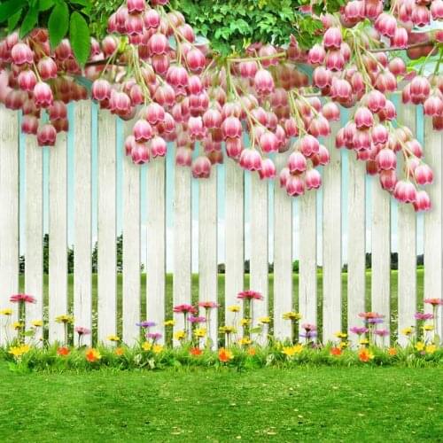 Wedding dress photo studio background vinyl garden wooden fence photography backdrop for photographic studio accessories F-1080