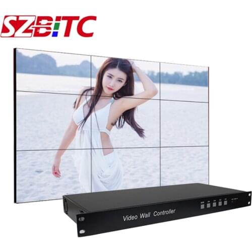 SZBITC Video Wall Controller 3x3 HD Video Processor 2x2 2x4 4x2 2x3 3x2 Rotation 180 degrees with Remote Control