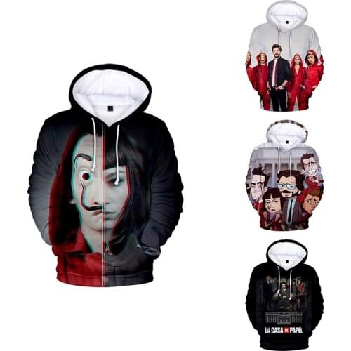 3d Hoodies Pullover Money Heist The House of Paper La Casa De Papel Men Women Hooded Long Sleeve Homme 3D Hoodie Sweatshirts Top