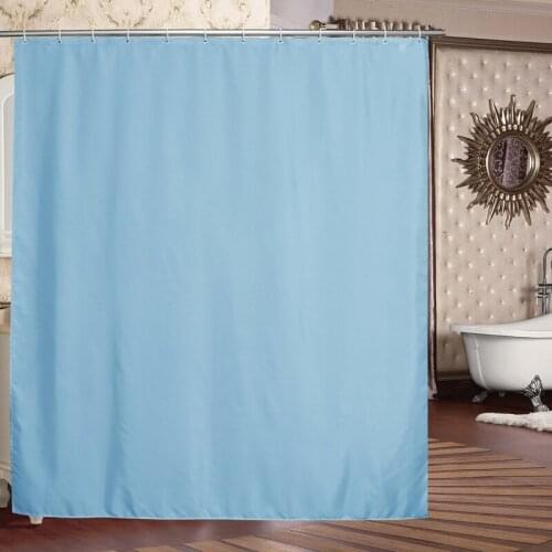 Shower Curtain Soild Color Fabric Mildew Resistant Waterproof Bath Curtains for Bathroom 12pcs Hooks