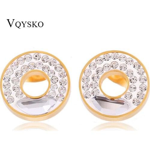 Three Color Birthstone Bloom Stud Earrings For Women Female Wedding Party Fashion Earring Original Jewelry Making