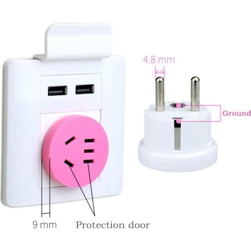 1PC US AU To EU Plug USA AUS To Euro Europe Travel Wall AC Power Plug Wall Charger Outlet Adapter Converter 2 Round Pin Socket