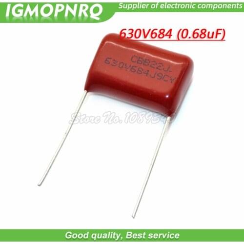 10PCS 630V684J 0.68UF Pitch 20MM 684 630V 680nf CBB 630V684J-P20 Polypropylene film capacitor