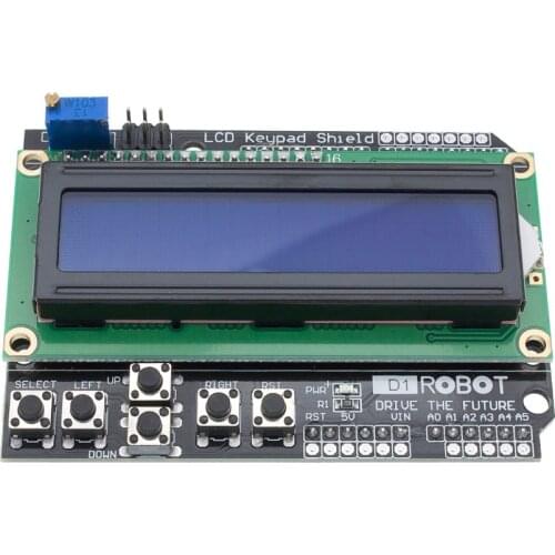 1602 LCD Board Keypad Shield Blue Backlight Module For Arduino Duemilanove Robot Board 16 Character by 2 Line HD44780 interface