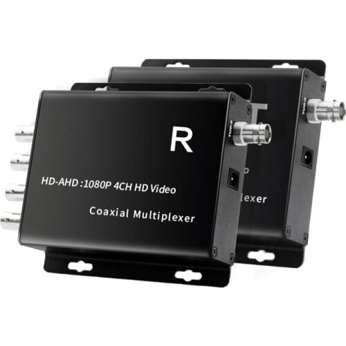 2PCS Connectors 4 channel AHD/TVI/CVI 5MP video coaxial multiplexer Security Signal Transmission Distance for AHD Camera