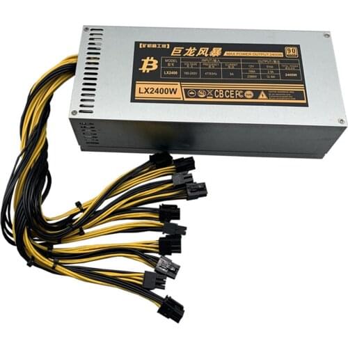 2000W/2400W 170-240 V Only Mining PSU Power Supply 1600 Watt Bitcoin BTC Antminr S9 L3 T1 2400W Active PFC Circuit