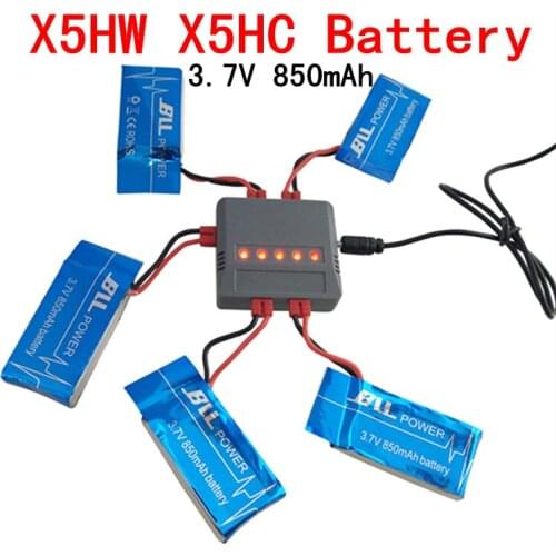 3.7V 850mAh LiPo Battery + AC Charger usb Plug for SYMA X5HW SYMA X5HC RC Drone Quadcopter Spare Parts Set