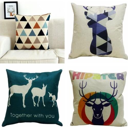 40x40 Nordic Style Geometric Cushion Cover Fortune Tree Pillowcase Cojines Decorativos Para Sofa Bedroom Sofa Decor