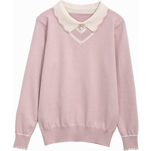 4Xl Pink Black White Knitted Female Autumn Clothes Korean WomenS Oversize Pullovers Knitted Sweater 2021 Winter Sweater D0662