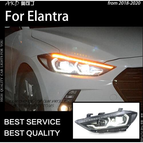 AKD Car Styling for Hyundai Elantra Headlights 2016-2020 New Elantra Headlight Brand Eagle Eye DRL Hid Bi Xenon Auto Accessories
