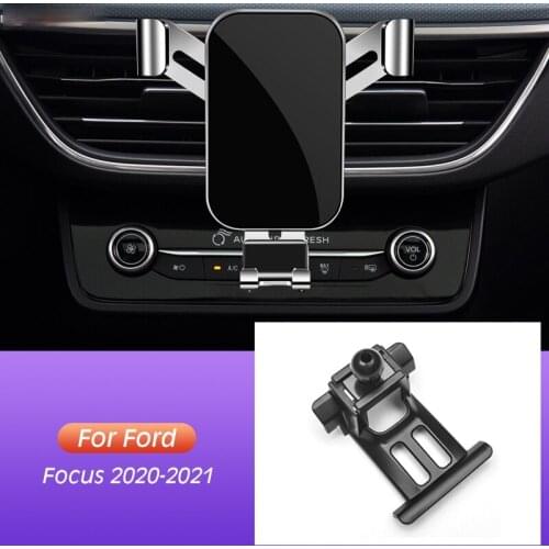Car Mobile Phone Holder Clip For Ford Focus 2020 2021 Air Vent Outlet Mounts GPS Stand Gravity Navigation Bracket Accessories