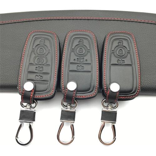 Car style 100% leather car key case key cover For Ford Edge 3/4/5 Smart Key L216 Car wallet protect shell keys accessories