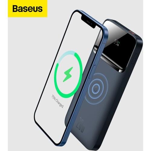 Baseus Power Bank 10000mAh Wireless charger Magnetic Wireless Quick Charging Powerbank External Battery For iPhone 12Pro Xiaomi