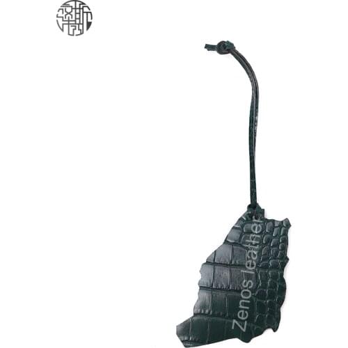 Zenos Customize Saudi Arabia Map Leather Bag Accessories Crocodile Emboss Key Chains Fashion Charm Key Chain 50pcs