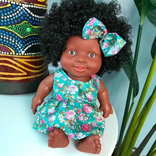 Black Girl Dolls African Doll Movable Joint Toy Christmas Best Gift For Baby Girls Black Toy Mini Cute Explosive Hairstyle Doll