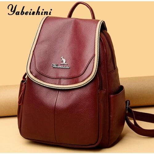 YABEISHINI Designer Brand Soft Casual Ladies Backpacks for School Teenagers Girls High Quality Bookbag Travel Bag New 2020