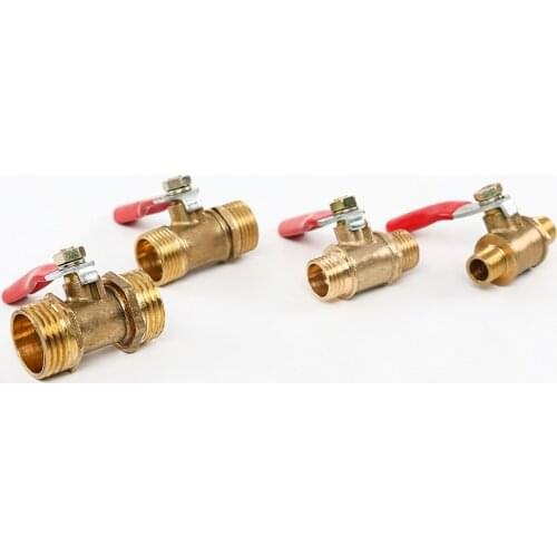 1/8" 1/4" 3/8" 1/2" BSP Male Thread Two Way Brass Pneumatic Shut Off Ball Valve Pipe Fitting Connector Coupler Adapter