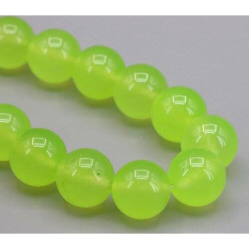 12mm Fluorescent yellow chalcedony loose beads DIY jewelry wholesale suitable for making design ornaments 15"