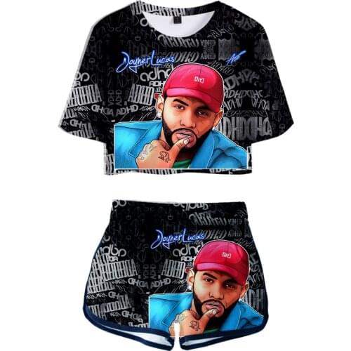 Joyner Lucas 3D Women Two Piec Set T Shirts And Shorts Set Summer Short Sleeve O-neck Casual Joggers Biker Shorts Sexy Outfit