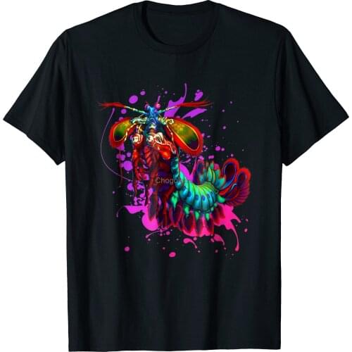 Rainbow Peacock Mantis Shrimp Purple Splash T-Shirt