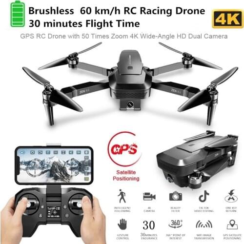 GPS Drones with Camera HD 4K Dual Camera Zoom 5G FPV Drone Brushless Motor 30 Minutes Flight Time quadcopter RC Racing Drone Toy