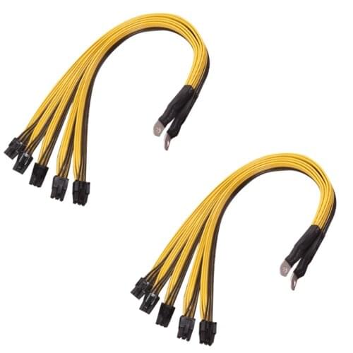 2Pcs S7 S9 to 5X PCI-E PCIe 6Pin GPU Graphics Card Splitter Power Cable BTC Miner Bitcoin S11 T9+X10 L3+A3 A841 M3 P3P3