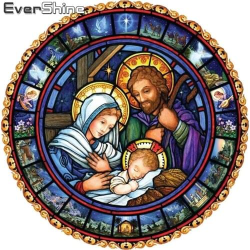 EverShine 5D Diamond Painting Religion Full Drill Square Diamond Mosaic Portrait Embroidery Woman Picture Art Wall Decor