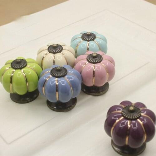 Ceramic Drawer Knobs Cabinet Pulls Kitchen Handles Cartoon Pumpkin Furniture Handle for Kids Room Furniture Hardware cabinet