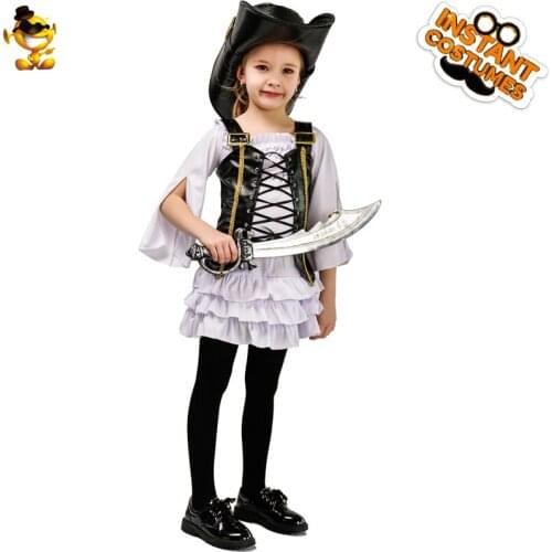 Halloween Girl Pirate Cosplay Costume Child Fancy Dress Cute Party Child Cool Pirate Costume