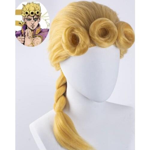 JoJos Bizarre Adventure Giorno Giovanna Cosplay Costume Styled Hair Halloween Golden Wig