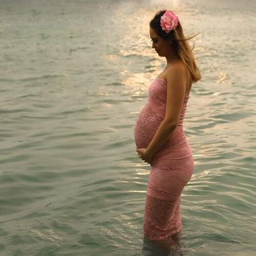 Don&Judy Lace Pregnancy Dresses Fancy Shooting Photo Pregnant Clothes Photography Props Maxi Maternity Gown Maternity Clothing