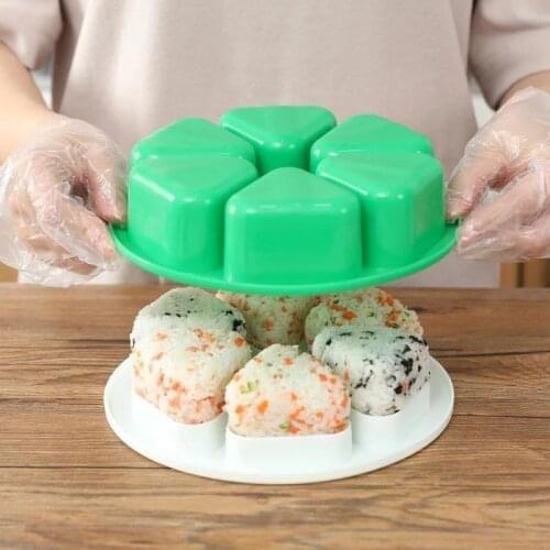 Kitchen Gadgets 6 Cavity Sushi DIY Mold Rice Ball Bento Press Triangular Sushi Maker Mold Japanese Bento Kitchen Accessories