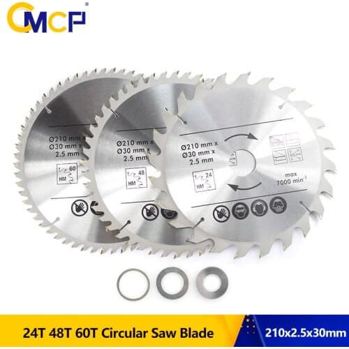 CMCP 210x30mm Circular Saw Blade 24T 48T 60T 80T TCT Saw Blade Carbide Tipped Wood Cutting Disc For Power Tools
