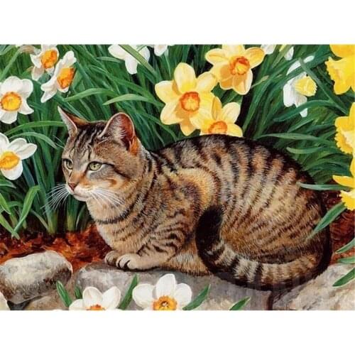 Animal Cat DIY 11CT Embroidery Cross Stitch Kits Craft Needlework Set Printed Canvas Cotton Thread Home Decoration New Sell